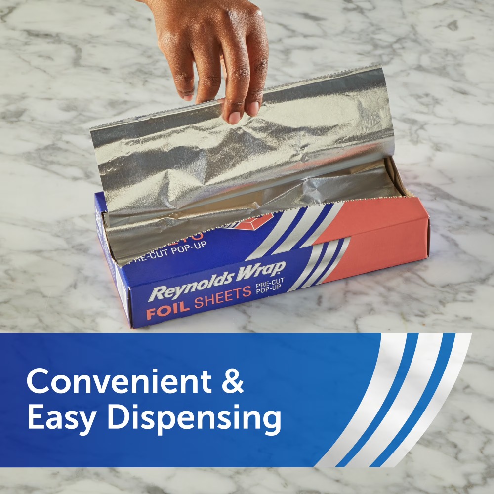 Kitchen Baking Cooking - Pre-Cut Pop-Up Aluminum Foil Sheets for