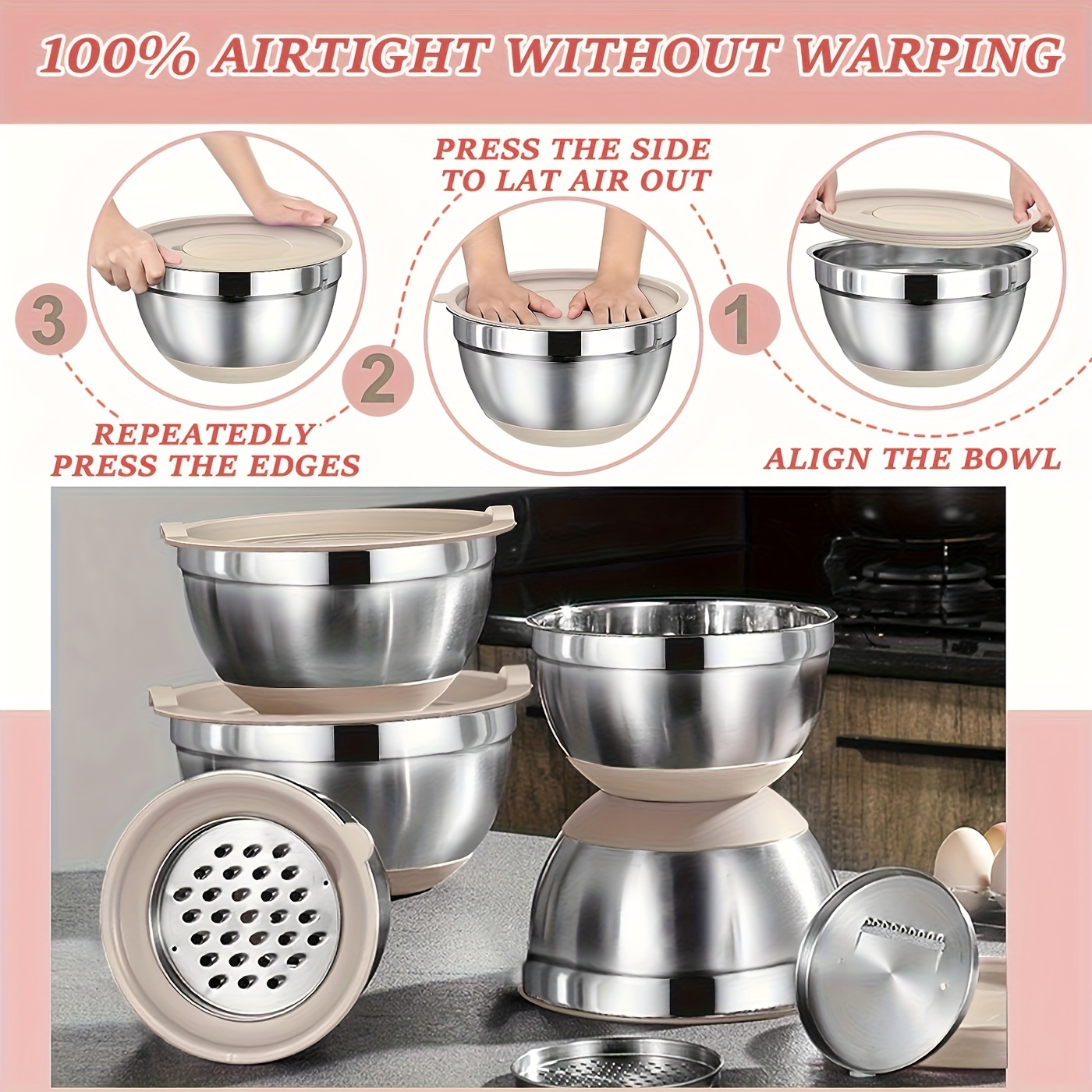 Stainless Steel Mixing Bowls S – Kitchen Baking Cooking Bewertung und Preis