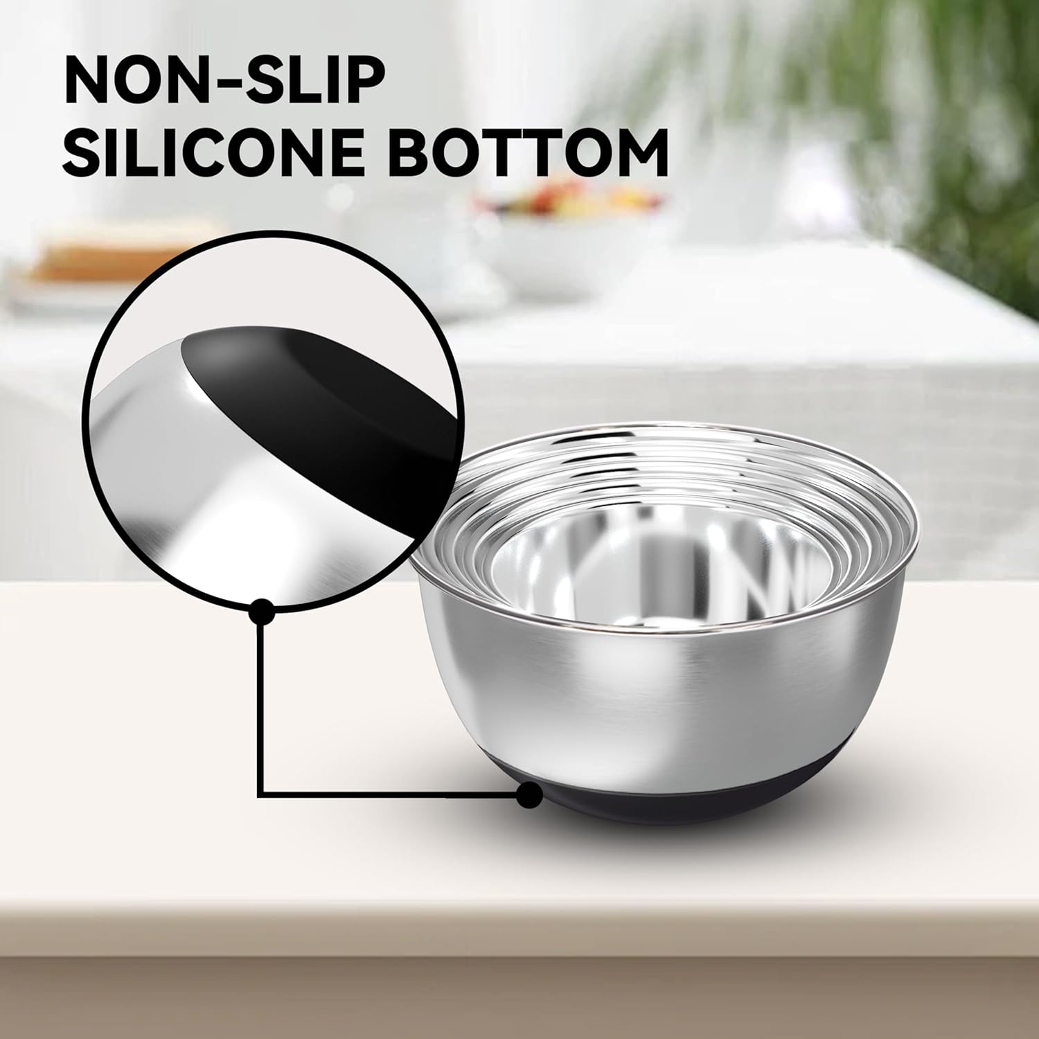 Stainless Steel Mixing Bowls w – Kitchen Baking Cooking Bewertung und Preis